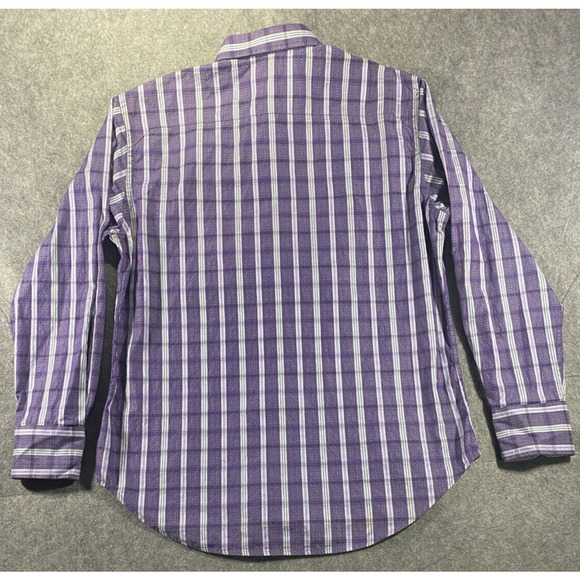 Robert Graham Shirt Mens Large Purple Plaid Floral Stripe Button Up - Picture 12 of 16